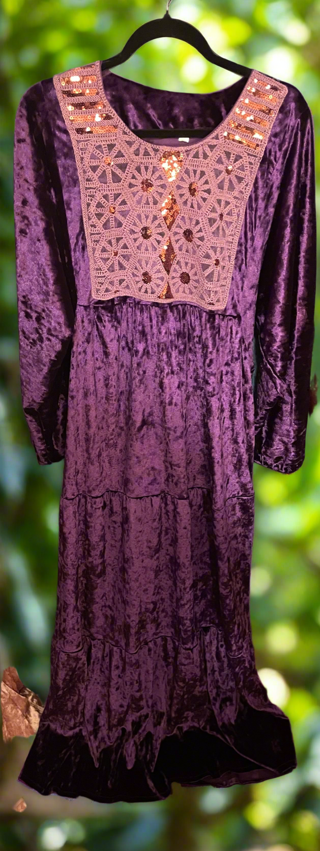 Luxury velvet beaded sequin Jalabiya wide sleeves 

maxi dress