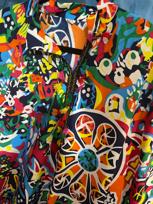 Kaftan loose dots print mix colours