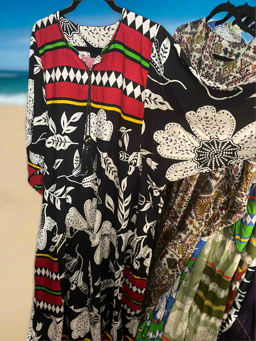 Elegant Colourful loose Jalabiya wide sleeves Maxi dress