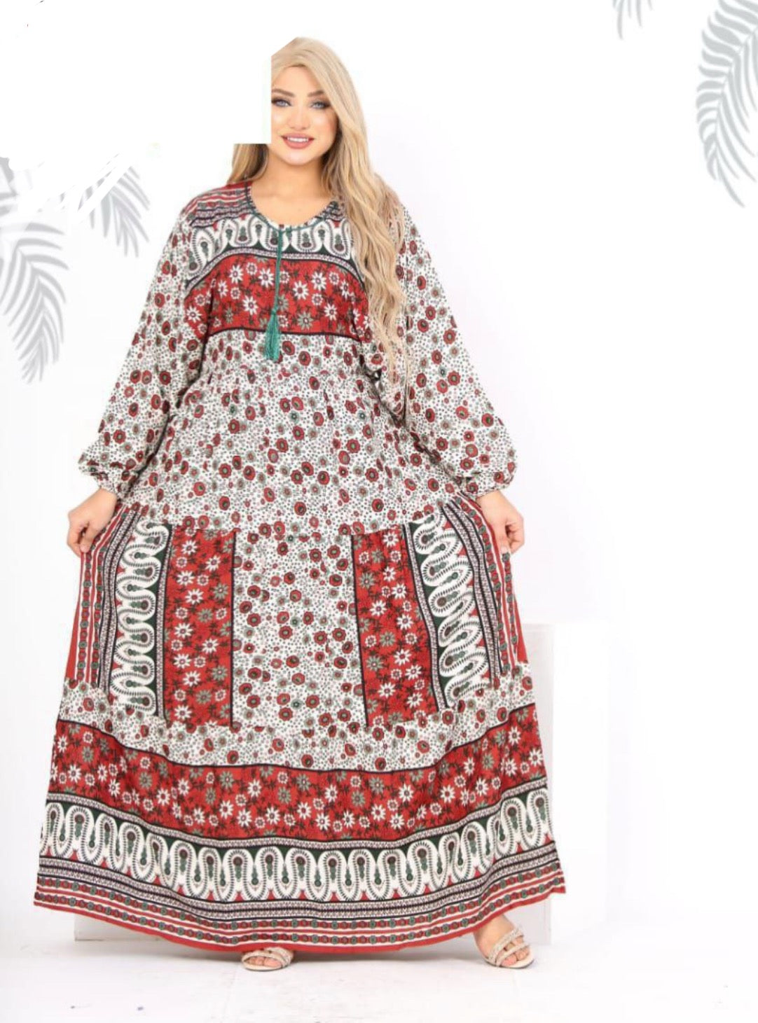 Elegant Colourful loose Jalabiya wide sleeves Maxi dress