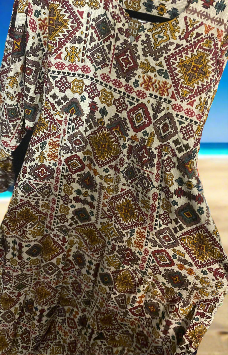 Elegant Colourful loose Jalabiya wide sleeves Maxi dress